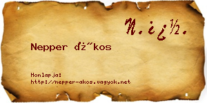 Nepper Ákos névjegykártya